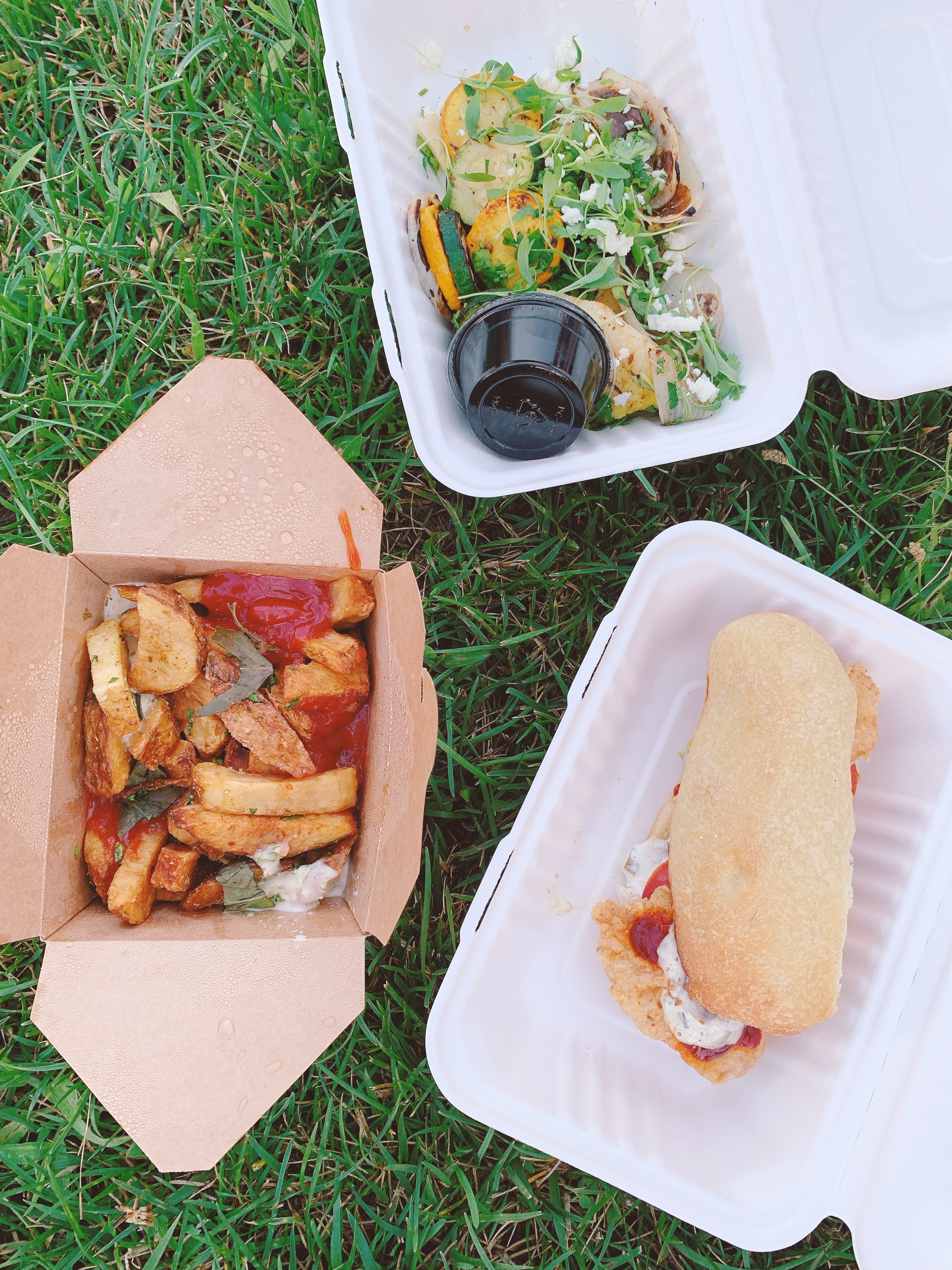 feta fries and shrimp sandwich