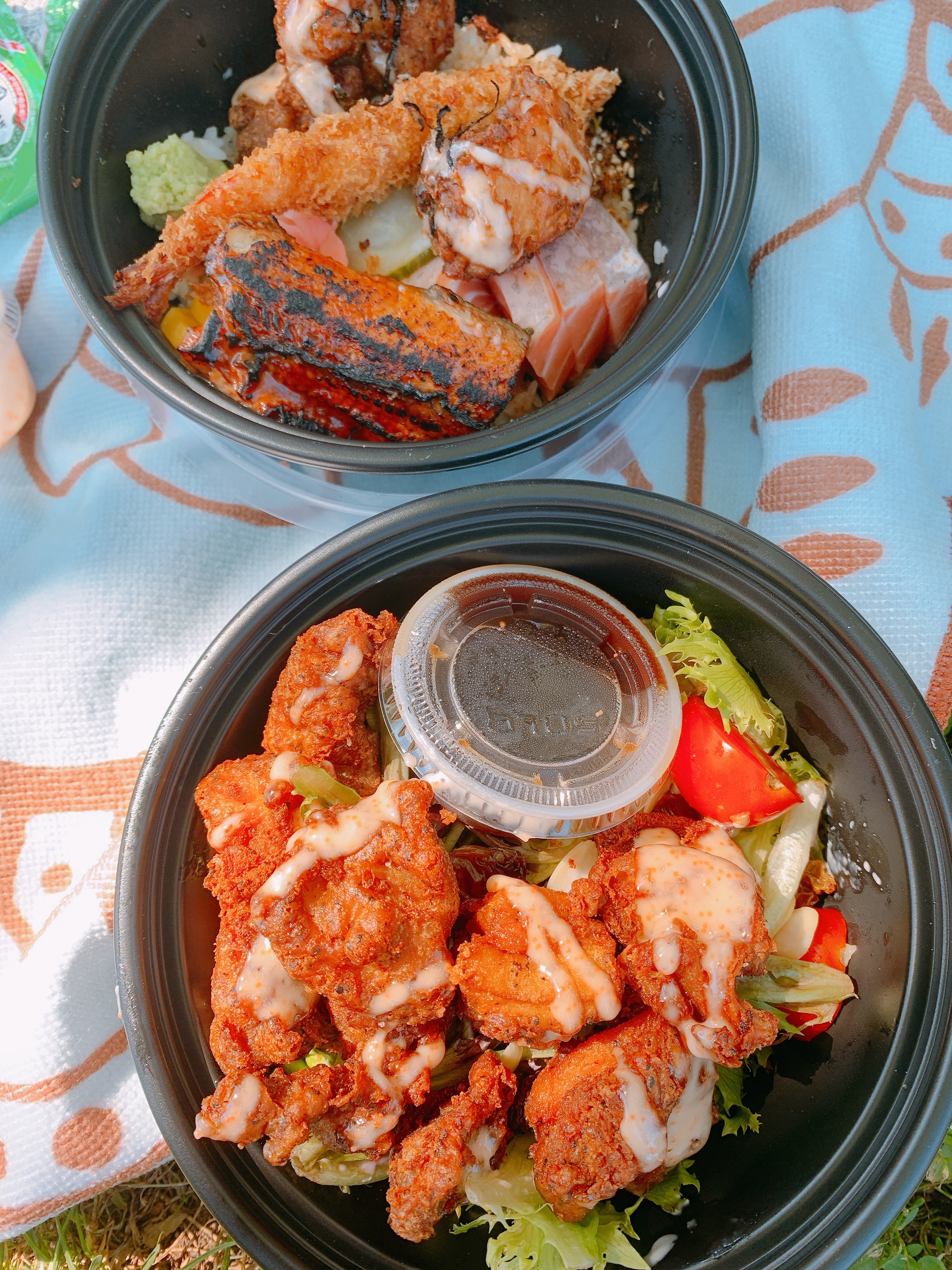 chicken salad and bowl