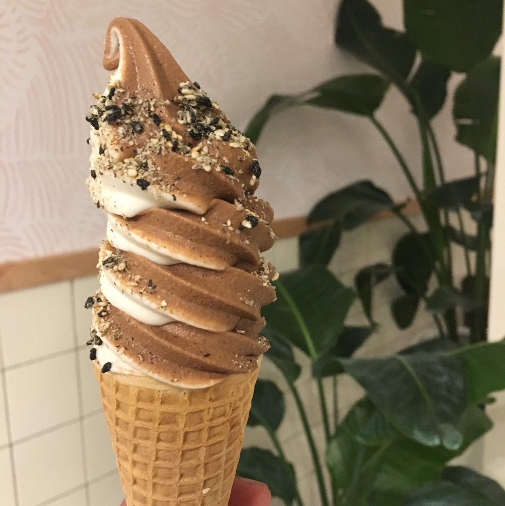 soft serve swirl ice cream cone